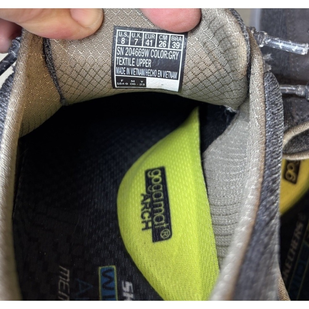 Skechers Men's Gray Relaxed Fit Memory Foam Air Cooled Slip-On Shoes Size 8 Wide - Picture 8 of 8